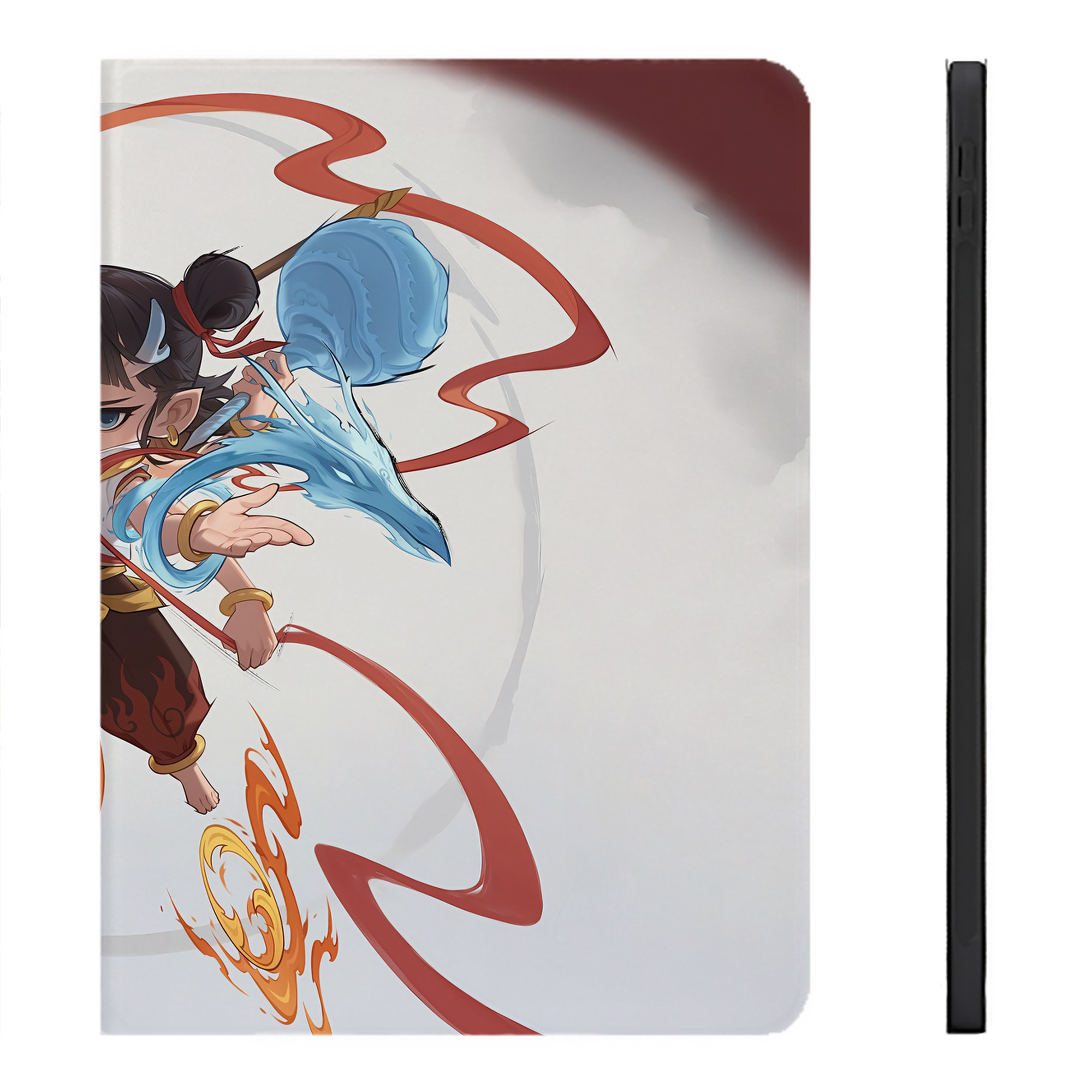 （画像用） Ne Zha 2 ナタ 魔童の大暴れ IPadケース ペンホルダー付き ブックスタイルデザイン